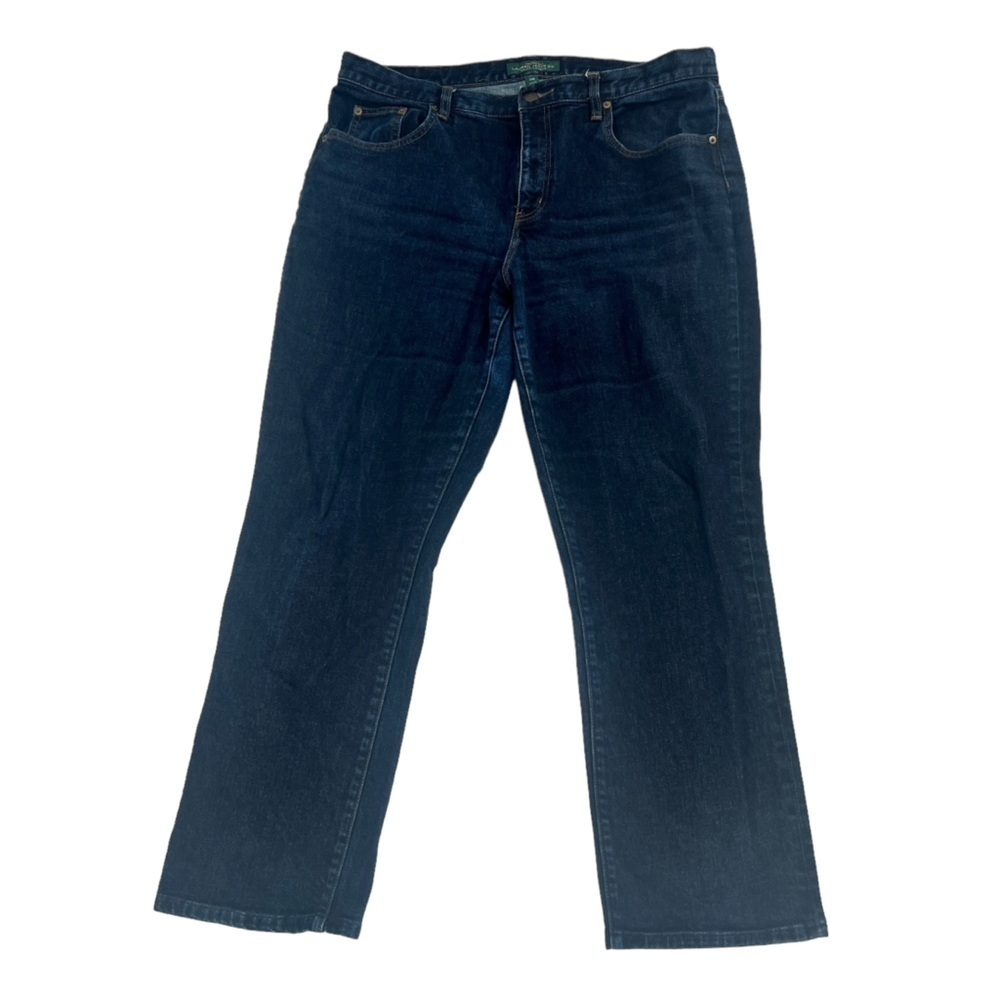 LRL Lauren Jeans Co Distressed Straight Leg Jeans Size 14 Wide Women’s